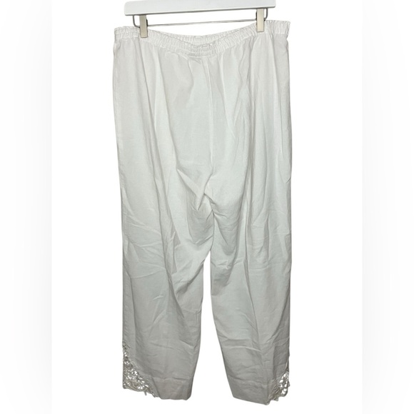 Soft Surroundings Touch of Lace Gauze Pant Crochet Pull On Beach Summer White XL - Picture 5 of 5